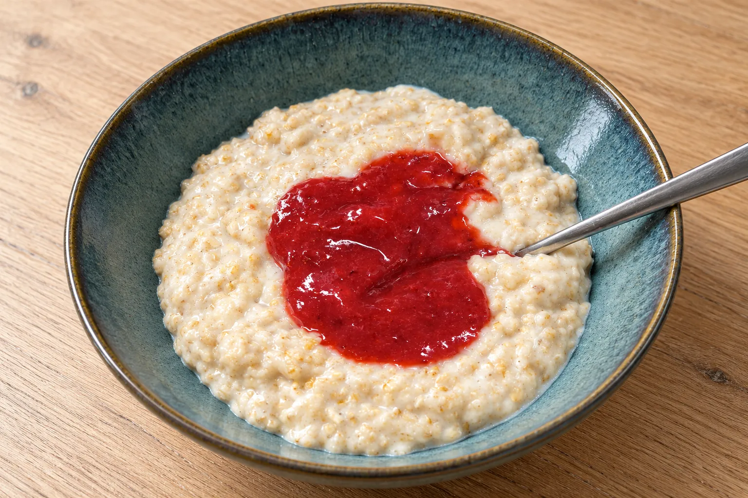 Cremiger Haferbrei mit Erdbeermark