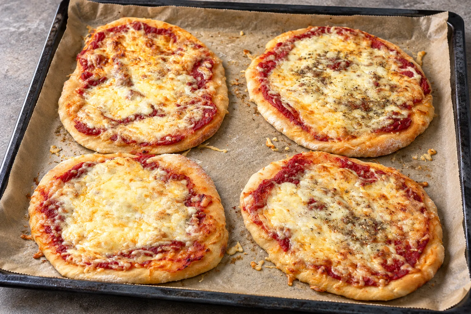 Mini-Pizza Margherita vom Blech